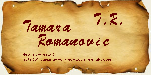 Tamara Romanović vizit kartica